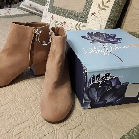 NWTAGS LIBBY EDELMAN SUEDE CARAMEL, BOOTIES  8.5 M - Picture 5 of 8